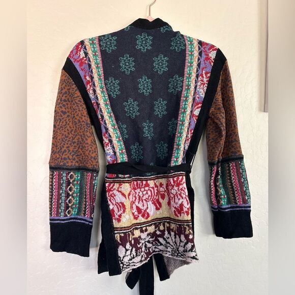 Rare Anthropologie Akemi+Kin Patchwork Kimono Cardigan XS Wool Blend - Picture 9 of 10